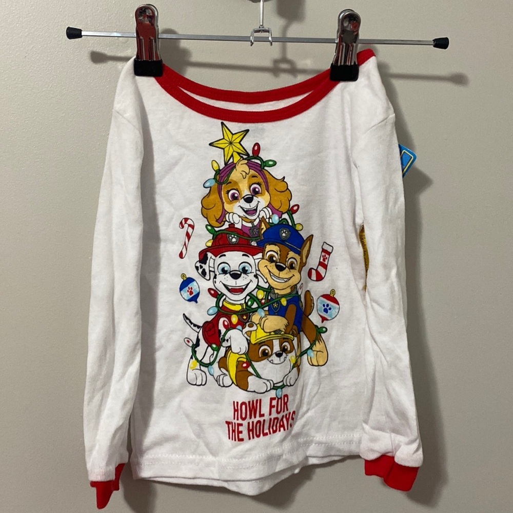 NWT! Paw Patrol Christmas Holiday‎ Pj Top